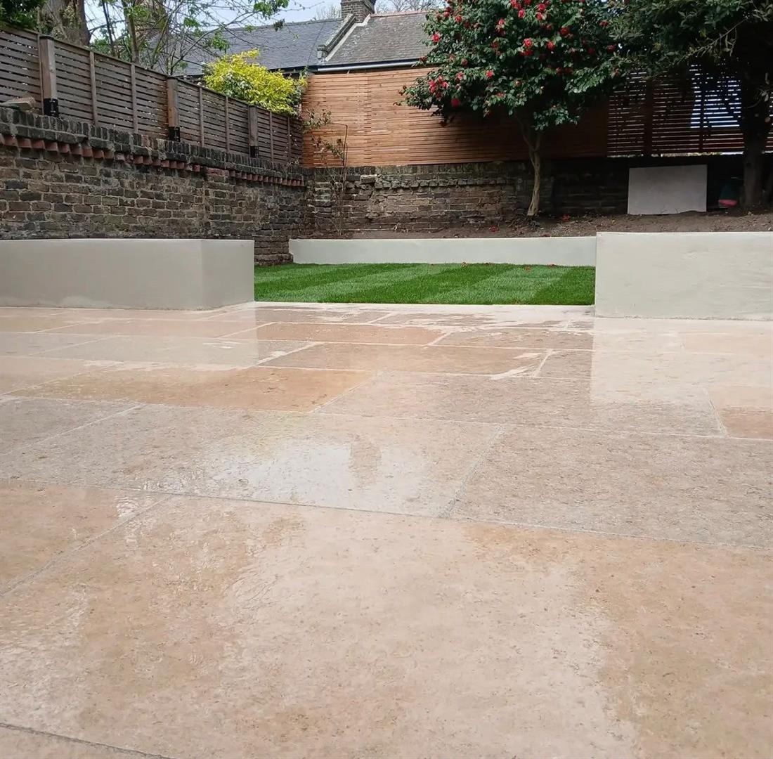 Patio, Planters and Lawn